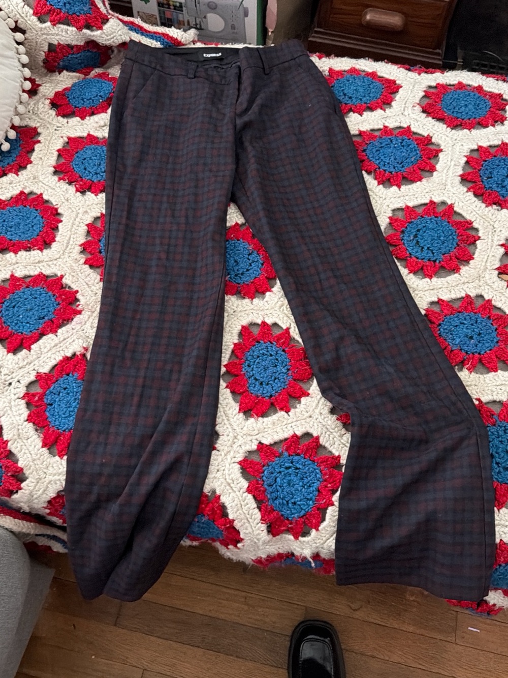 Express ladies Plaid Dress Pants - Brown/Black